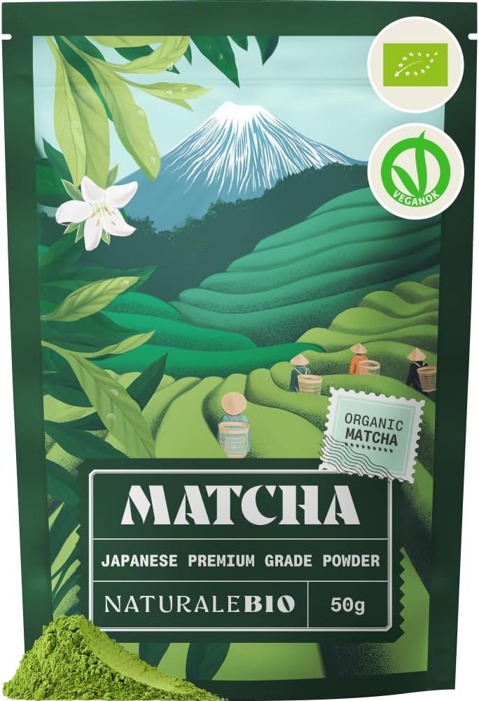 NaturaleBio Organic Premium Grade Japanese Matcha Powder L-Theanine