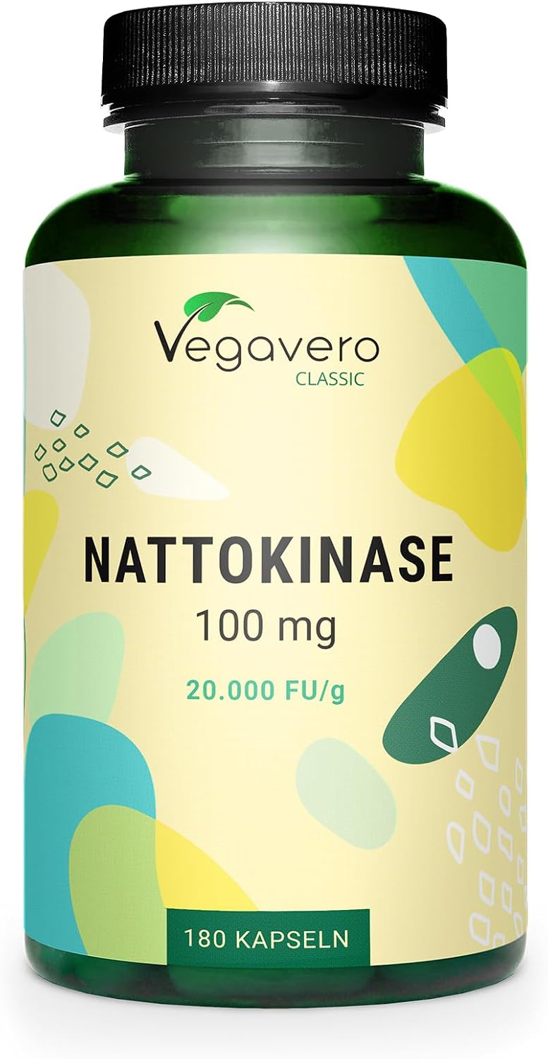 Vegavero Nattokinase 2000 FU – 100 mg | 180 Capsules | 100% Natural from Fermented SOYA Bean Extract | Enzyme from Japanese Natto | NO Additives | Vegan