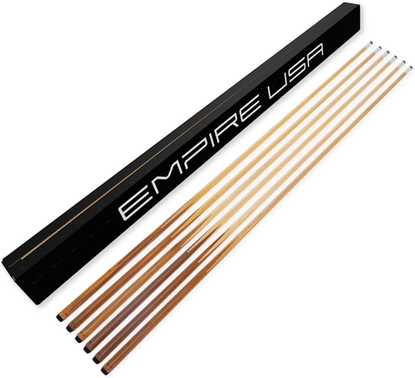 Empire USA Set of 6 Pool Cues 57" One-Piece Hardwood Billiard Cue Sticks