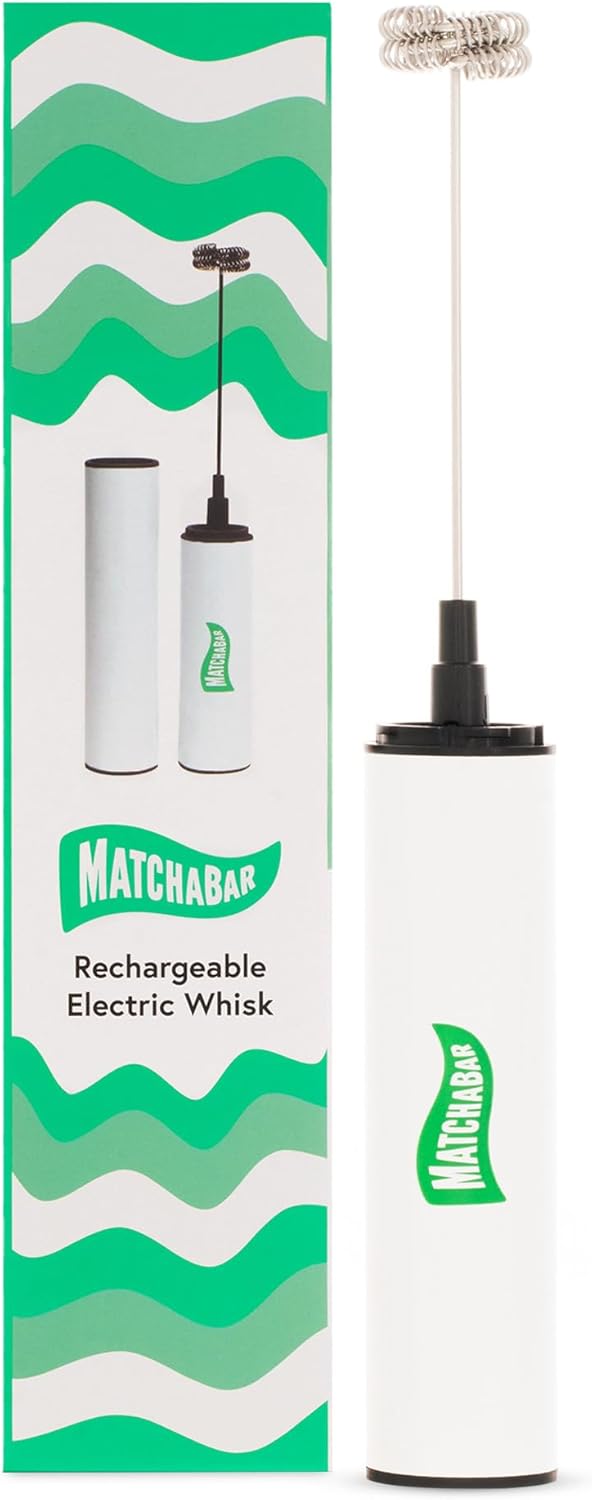 Electric Milk Frother Hand Blender - Stainless Steel Electric Matcha Whisk, Handheld Drink Mixer for Coffee, Greens & Protein - Easy to Clean USB Rechargeable, Dual Speed Immersion Blender
