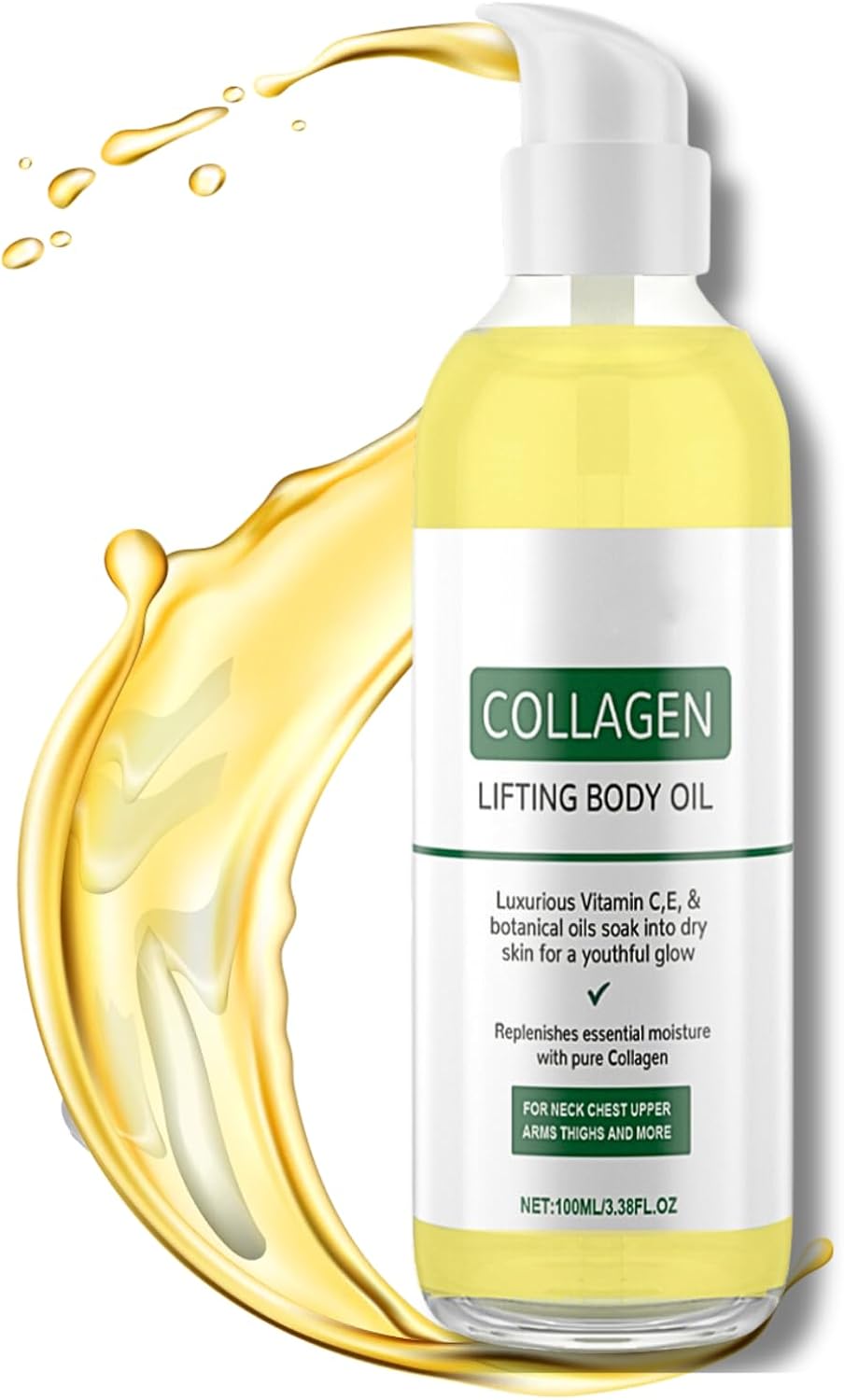 Collagen Lifting Body Oil, Firming Body Oil, Massage Oil, Moisturizing Body Oil, Collagen For Skin Tightening, Skin Firming, Skin Care Oil, Body Oil For Scars, Wrinkles, and Stretch Marks