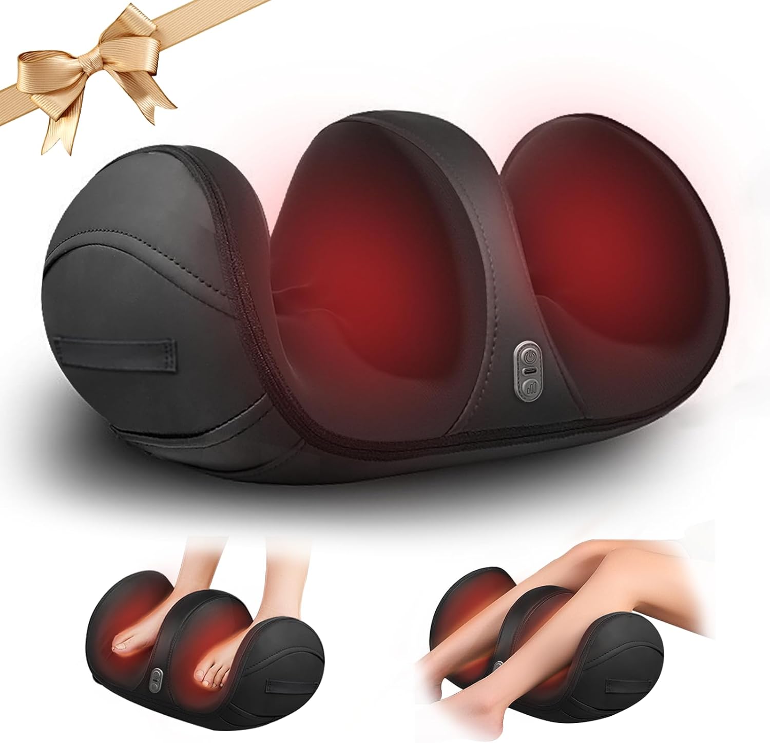 Fathers Day for Dad Husband Gifts,Foot Massager with Heat,Gifts for Mom Dad Women,Deep Tissue Feet & Calf Massager(Black)