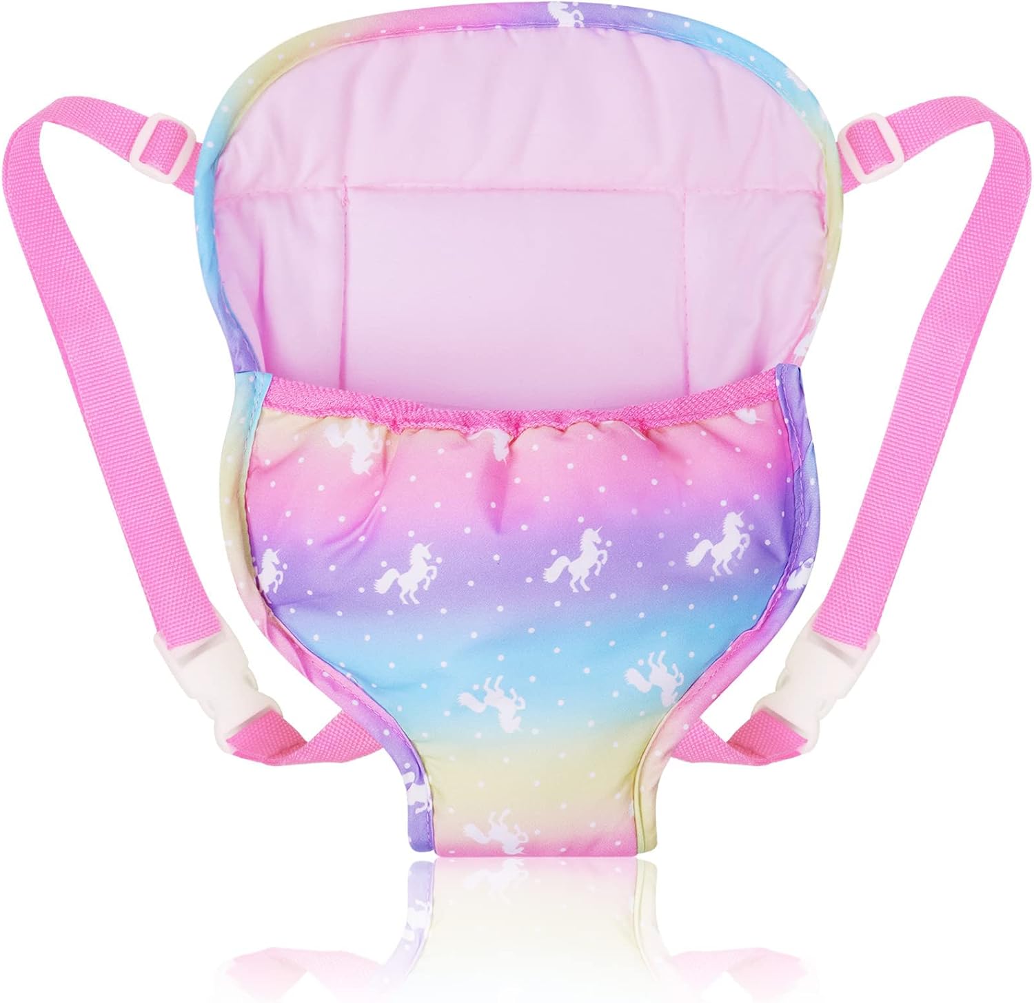Aolso Baby Doll Carrier Storage Bag Backpack, with Adjustable Straps, Sling Front and Back Portable Accessories for 14-18 Inch Dolls (Doll Not Included), Pink (EUV8-TOYBD-CSXM)