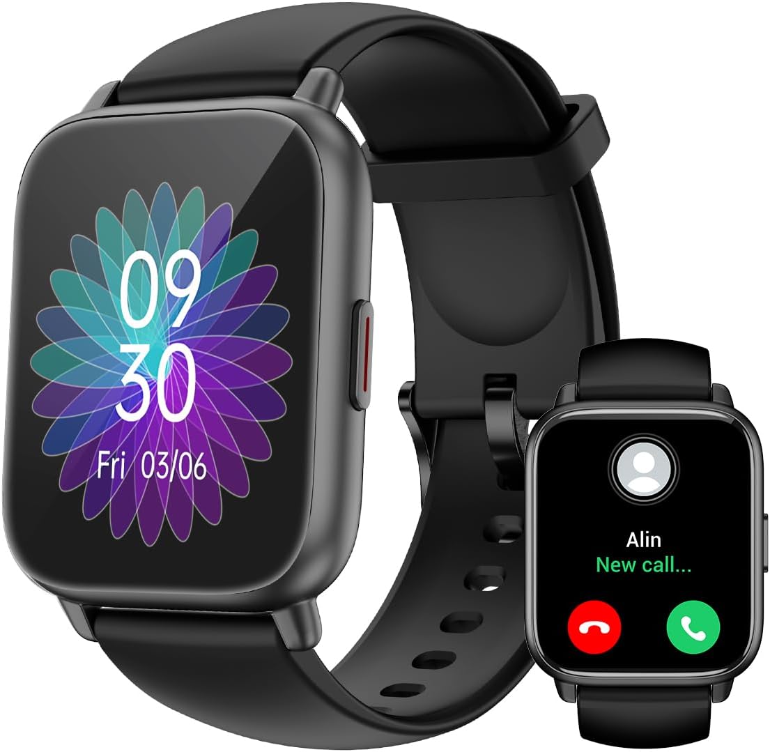 RUIMEN Smart Watch Answer Dial Call,Smart Watches for Women Men HD Touch Screen Fitness watch with SpO2-Monitor Heart Rate Sleep Monitor Pedometer Watch Multi Sports Mode for Android iOS
