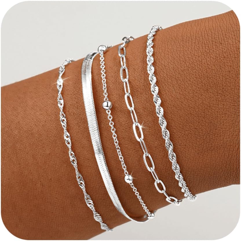 BERISO Gold Bracelets for Women, Elegant Adjustable 14K Gold Plated Bracelet for Women, Trendy Minimalist Dainty Gold Bracelet for Everyday Wear