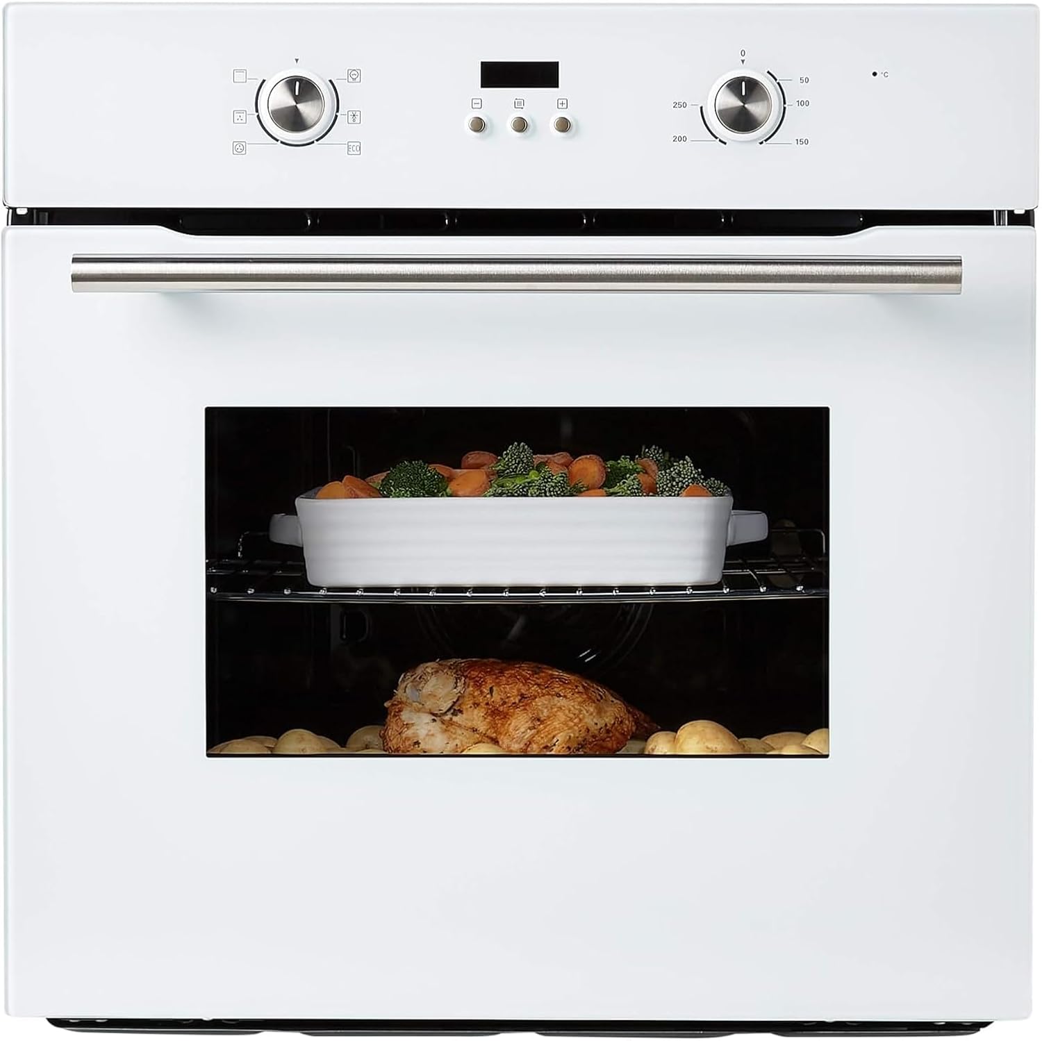 Cookology 65L 60cm Built-in Single Fan Oven - White