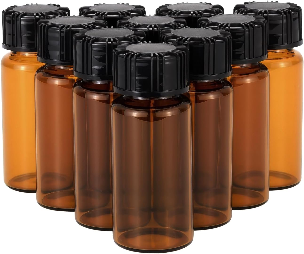 10ml Amber Glass Bottles for Chemistry Lab Chemicals, 10Pcs