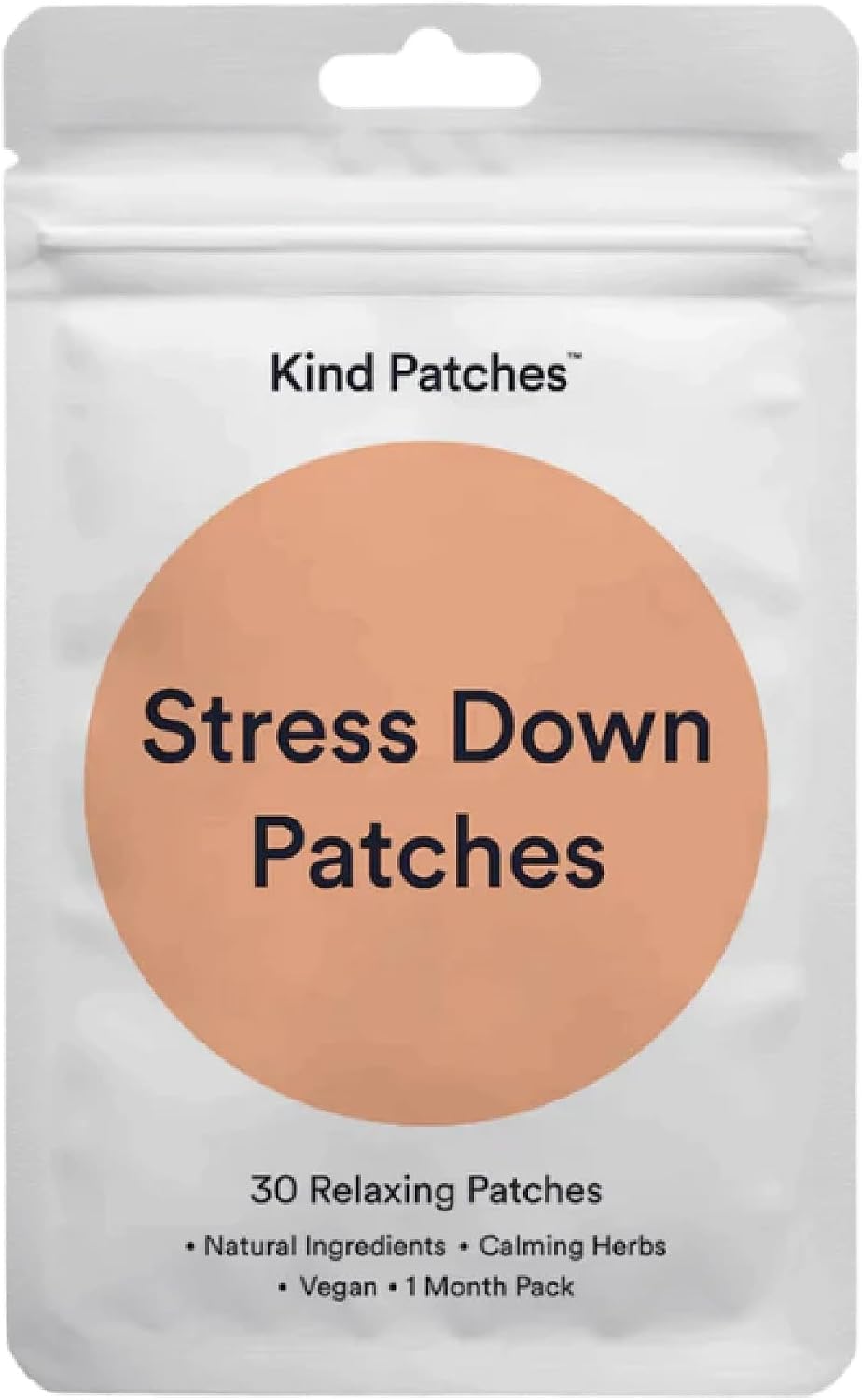 Kind Patches | Stress Down Patches | Stress & Anxiety Support | Botanical Plant-Based Formula with Calming Herbs, Green Tea, Vitamin B Complex & Ashwagandha | 30 Vegan Patches