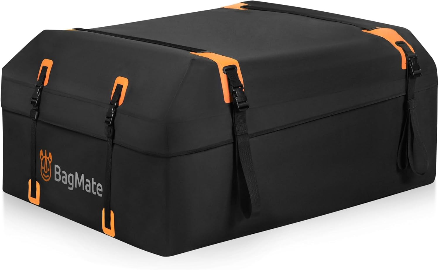 BAGMATE Waterproof Car Roof Bag - Car Rooftop Cargo Carrier Bag – 19 Cubic Ft Roof Rack Cargo Carrier, Includes Anti-Slip Mat, 4 Door Hooks, Reinforced Zipper/Buckle, with or Without Rack