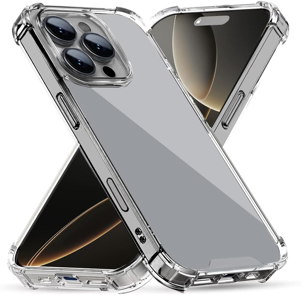 DEREAFF Clear Case for iPhone 16 Pro Max 6.9-Inch, Advanced Airbag Drop Protection,Shockproof TPU Bumper Phone Cover, Anti-Scratch Transparent Back Compatible with iPhone 16 Pro Max (Clear)
