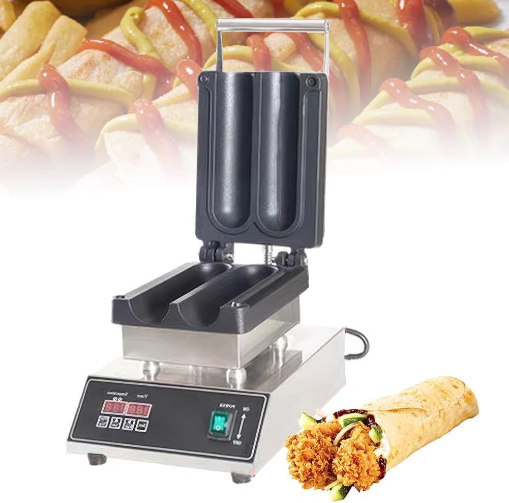 Electric Chicken Roll Mchine with Timing and Temperature Control, Multifunctional Breakfast Machine, Non-Stick Egg Roll Waffle Cone Machine, for Snack Bar, Mobile Food Truck, Street Stall