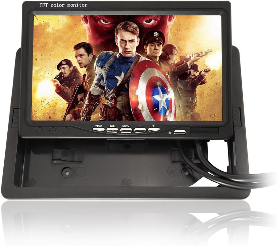 BW HD High-resolution 1024*600 350:1 Contrast Ratio 7 Inch TFT Color LCD Car Monitor Computer HD Digital VGA/AV Interface (Support as Computer Screen, 130 Degrees Viewing Angle) Full Color LED Backlight Display Support 1024*768 1280 * 1024 Input Source for Car Back up Camera Car Reversing Cemera