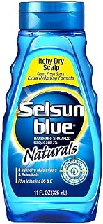 Selsun Blue Shampoo Naturals Dandruff Itchy Dry Scalp 11 Ounce (325ml) (3 Pack)