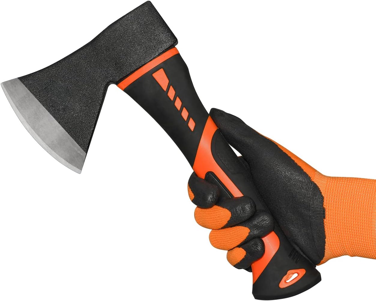 Chopping Axe,10”Camping Outdoor Hatchet for Wood Splitting and Kindling, Forged Carbon Steel Heat Treated Hand Maul Tool, PP+TPR Handle Shock Reduction Handle with Anti-Slip Grip
