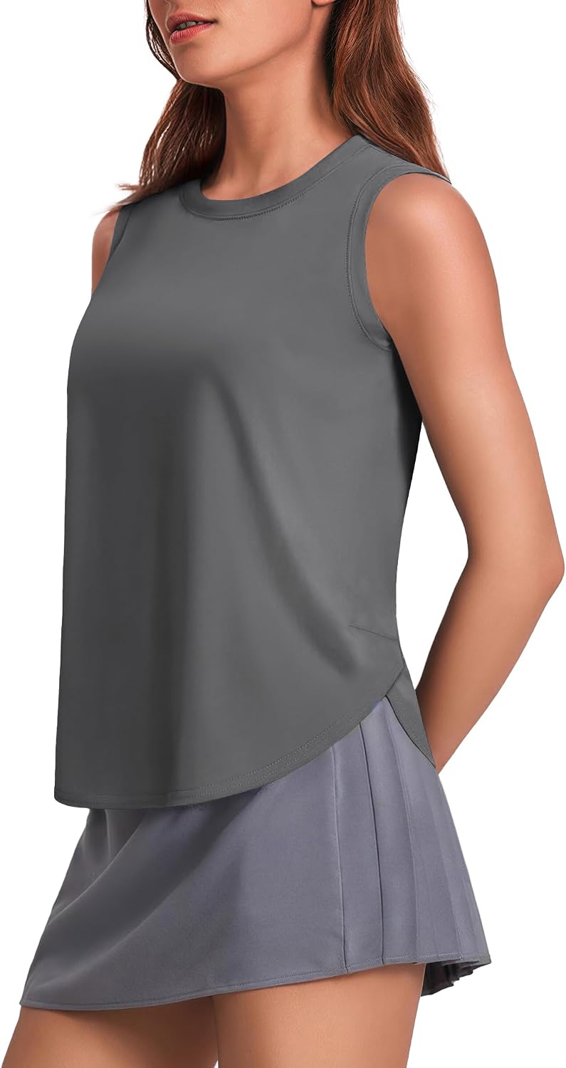 PINSPARK Workout Tank Tops Woman Ice Silk UPF 50+ Athletic Yoga Shirts