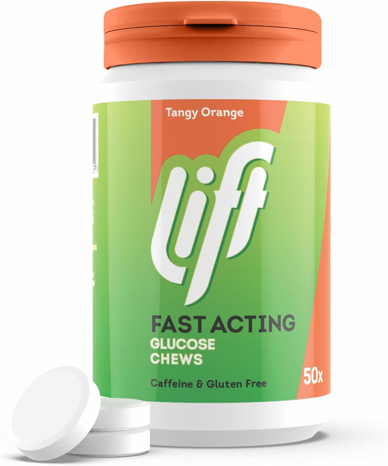 Lift Glucose Tablets, Fast Acting Orange, 50 Count, 6 Pack