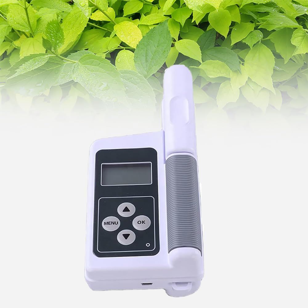 Portable Chlorophyll Meter, Measures Chlorophyll Content and Leaf Temperature with 32KB Data Storage for Plant Health Monitoring