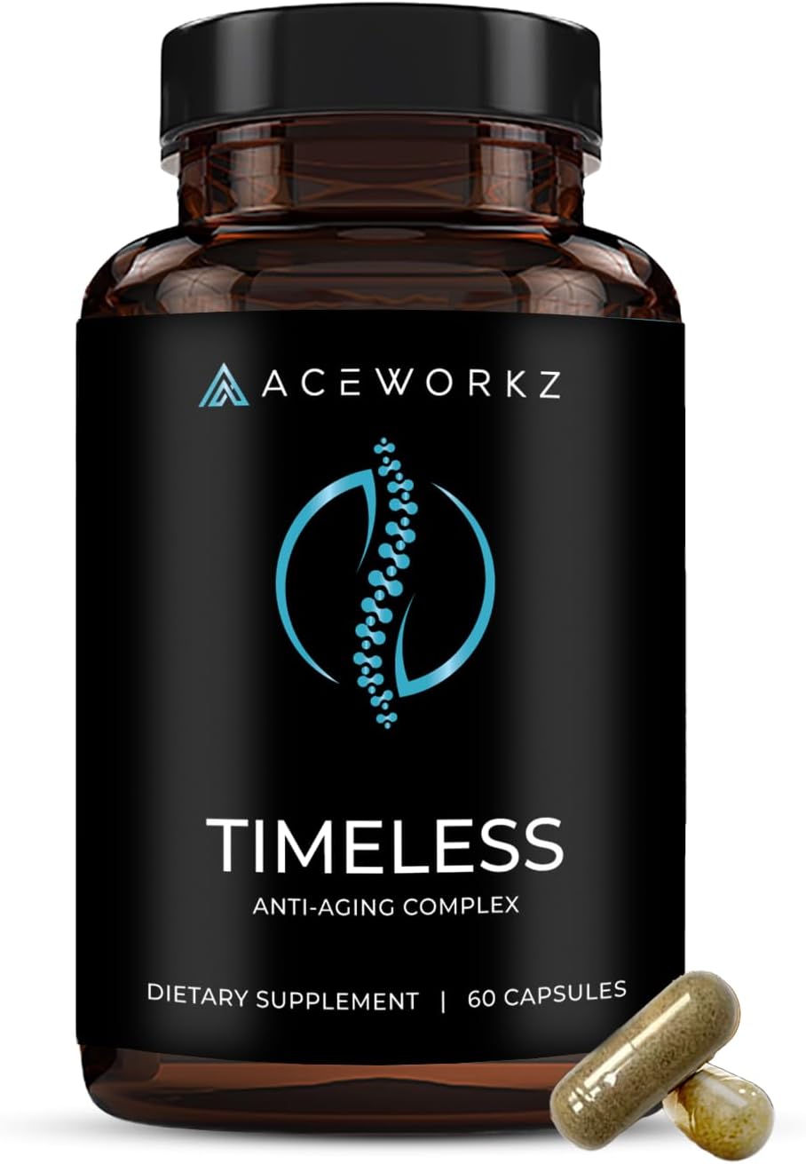 Timeless - NAD+ Supplement for Anti-Aging, Longevity, Cellular Energy Support – Nicotinamide Riboside, Spermidine, Resveratrol – BioPerine® for Enhanced Absorption (60 Capsules)