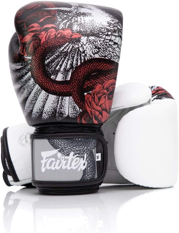 Fairtex Beauty of Survival Limited Edition Boxing Gloves | Premium Craftsmanship |Full-Grain Leather| Stylish Design | Adjustable Fit | Unique Artwork | Hook and Loop Straps