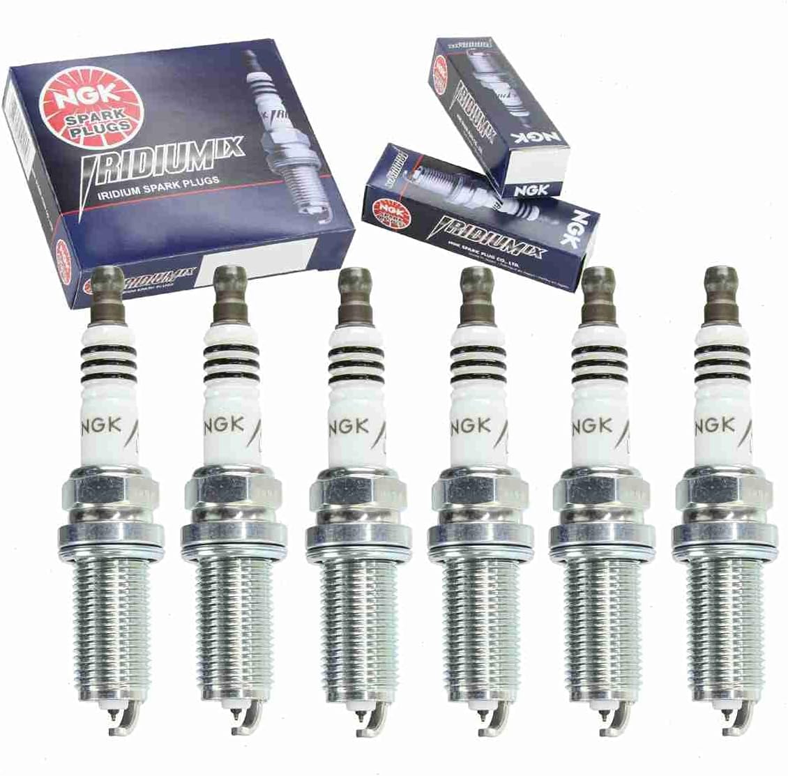 6 pc NGK Iridium IX Spark Plugs for Infiniti G35 3.5L V6 2003-07 | Ultra-fine 0.6mm iridium tip sharpens throttle response and acceleration. 40,000-60,000 mile fine-wire performance.