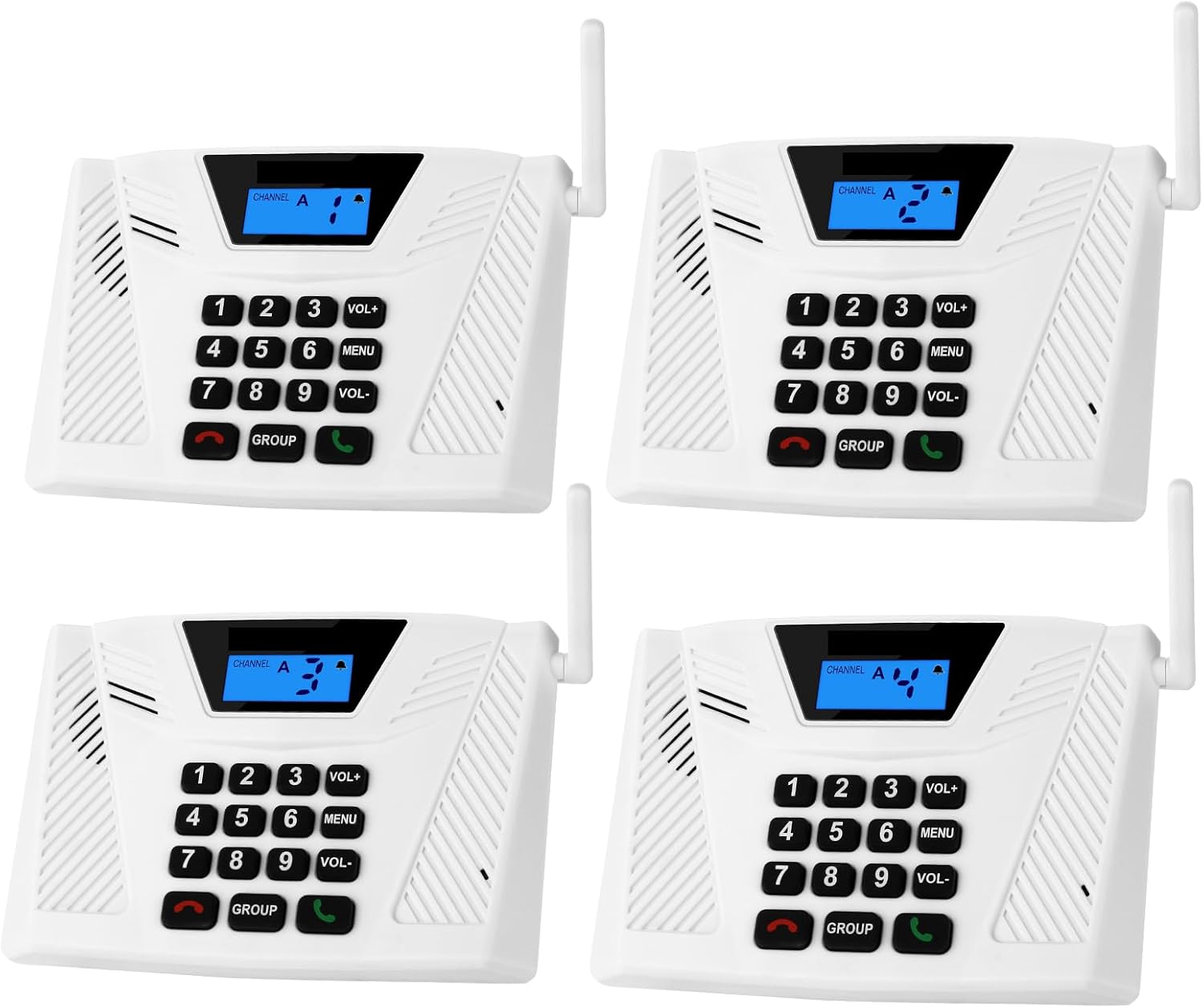 Intercoms Wireless for Home, Hands-Free Full Duplex Intercom 5300ft | Real-Time Two-Way Talk, 2026 Intercom System, Group Call, Auto Answer, Wireless Intercom System for Business Office (4 Pack)