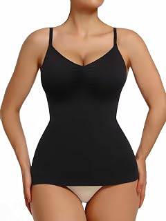SHAPERX Camisole Tops for Women, Shaping Womens Tank Tops, Scoop Neck Seamless Tummy Control Tank Top for Women