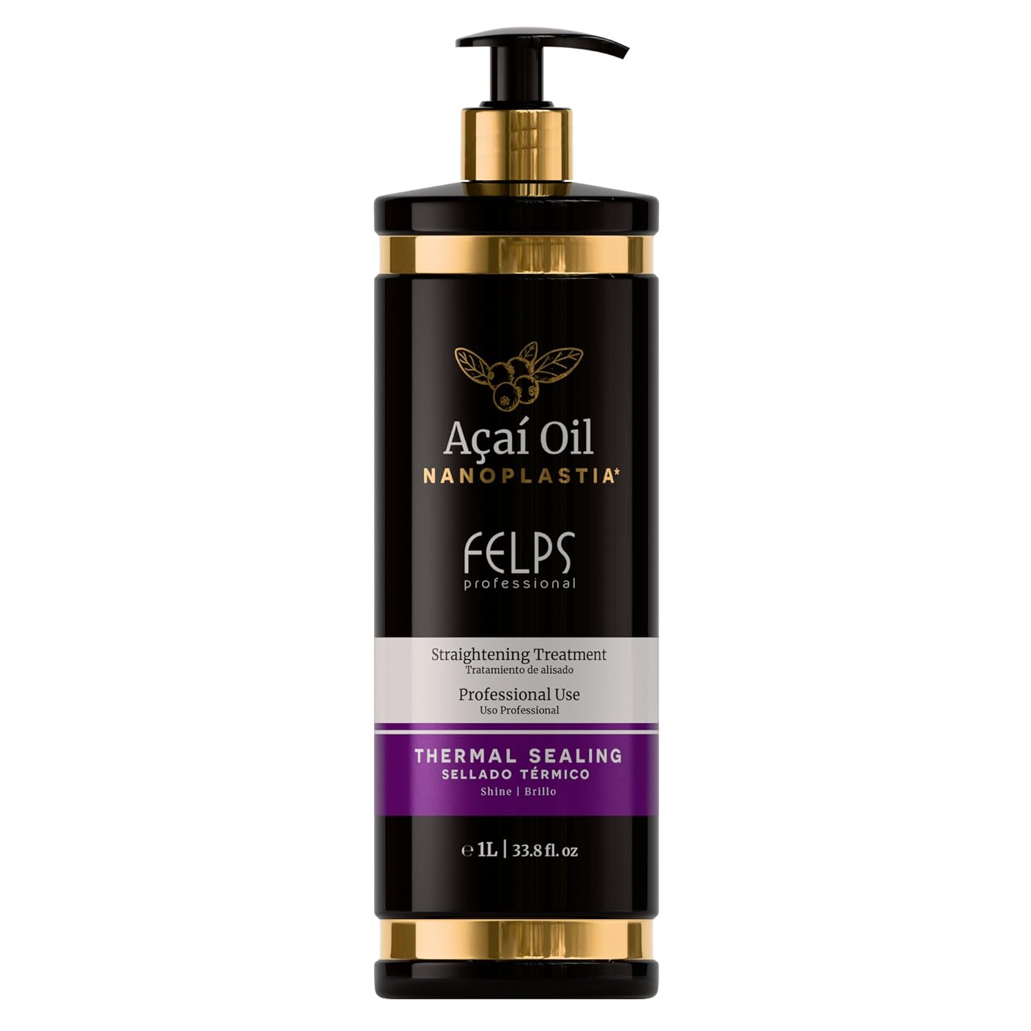 Felps Omega Zero Black Nanoplastia Professional Smoothing Hair Treatment - 1000ml/33.8oz