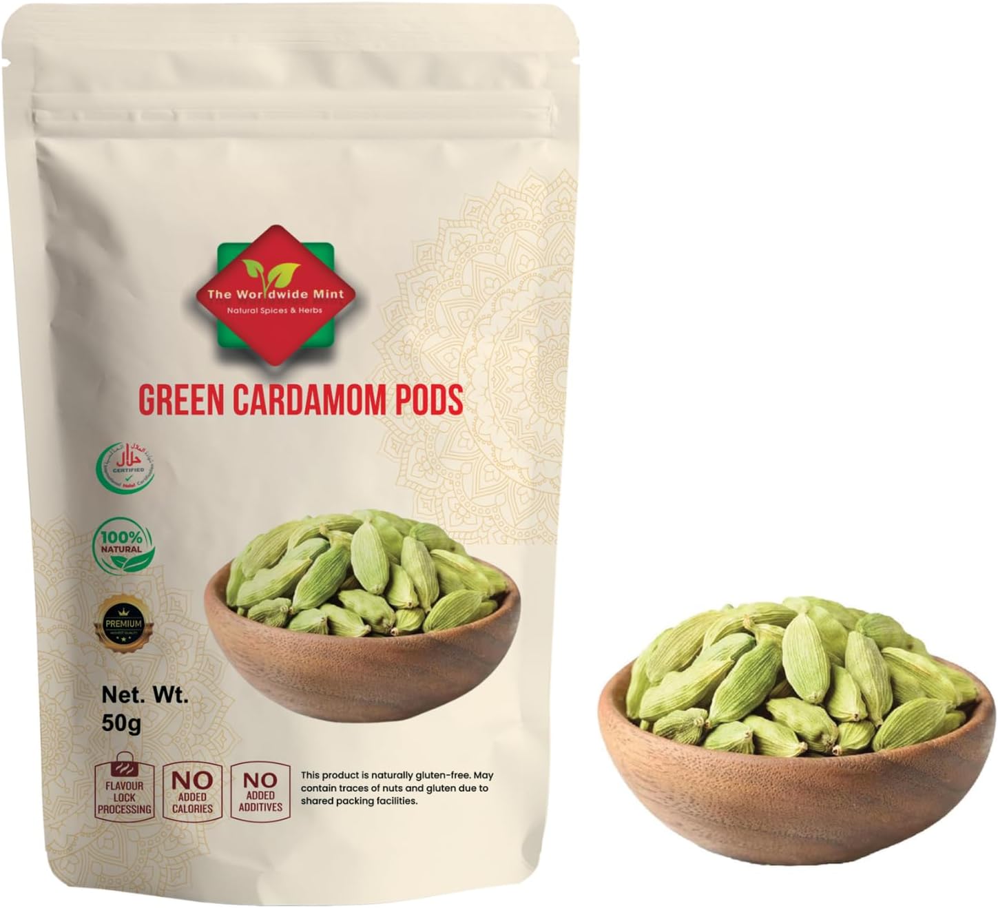 Green Cardamom Pods 50g | Whole Elaichi Spice for Chai Tea, Baking, Curry & Biryani | Natural Aromatic Cardamom Pods for Indian Cooking