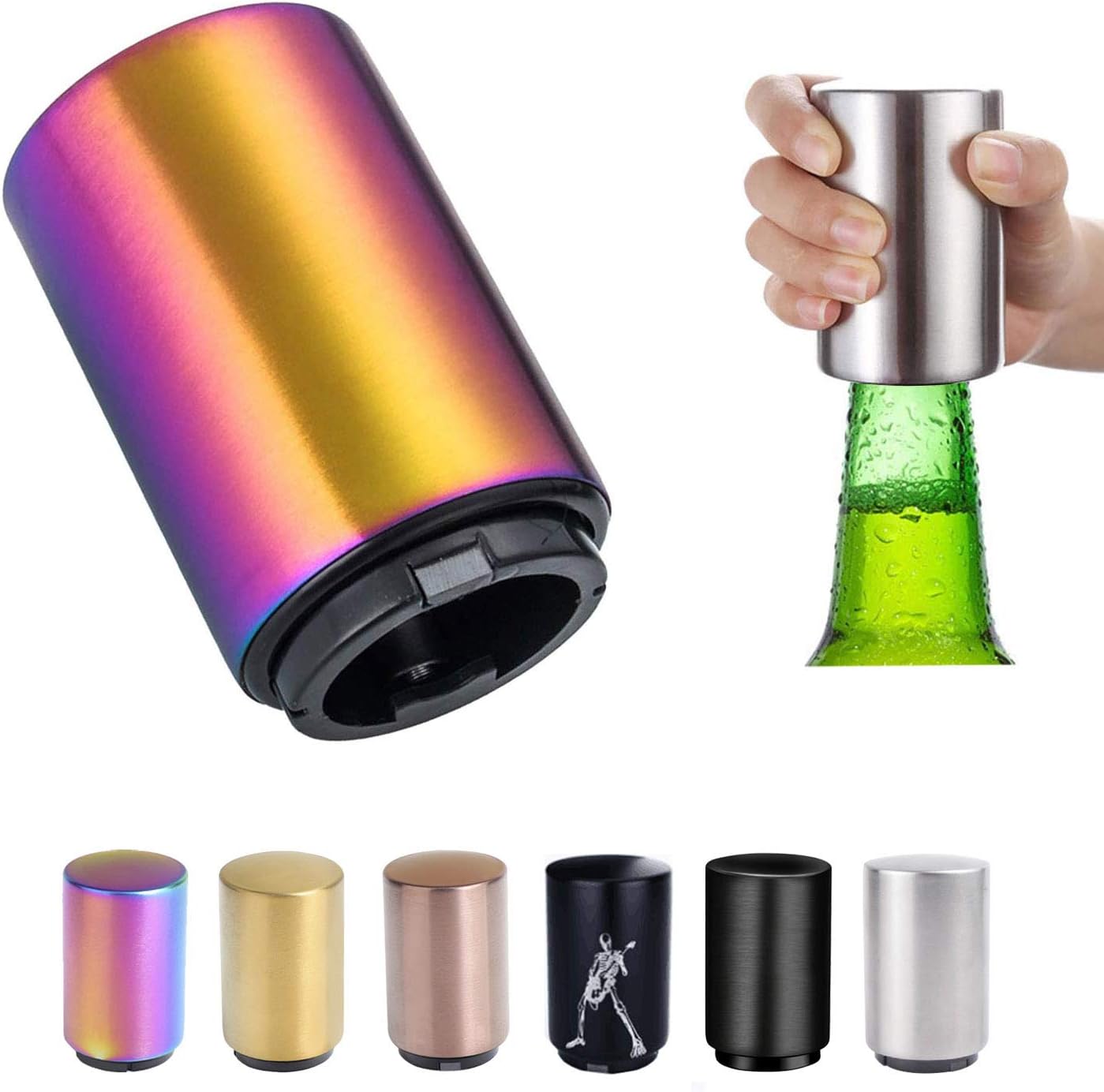 Push Down Bottle Opener,Magnetic Beer Bottle Opener,Press Down Automatic Bottle Opener,Magnet Beer Cola Soda Crown Cap Top Bottle Opener Tool Kitchen Gadgets Accessories Christmas Gifts for Men