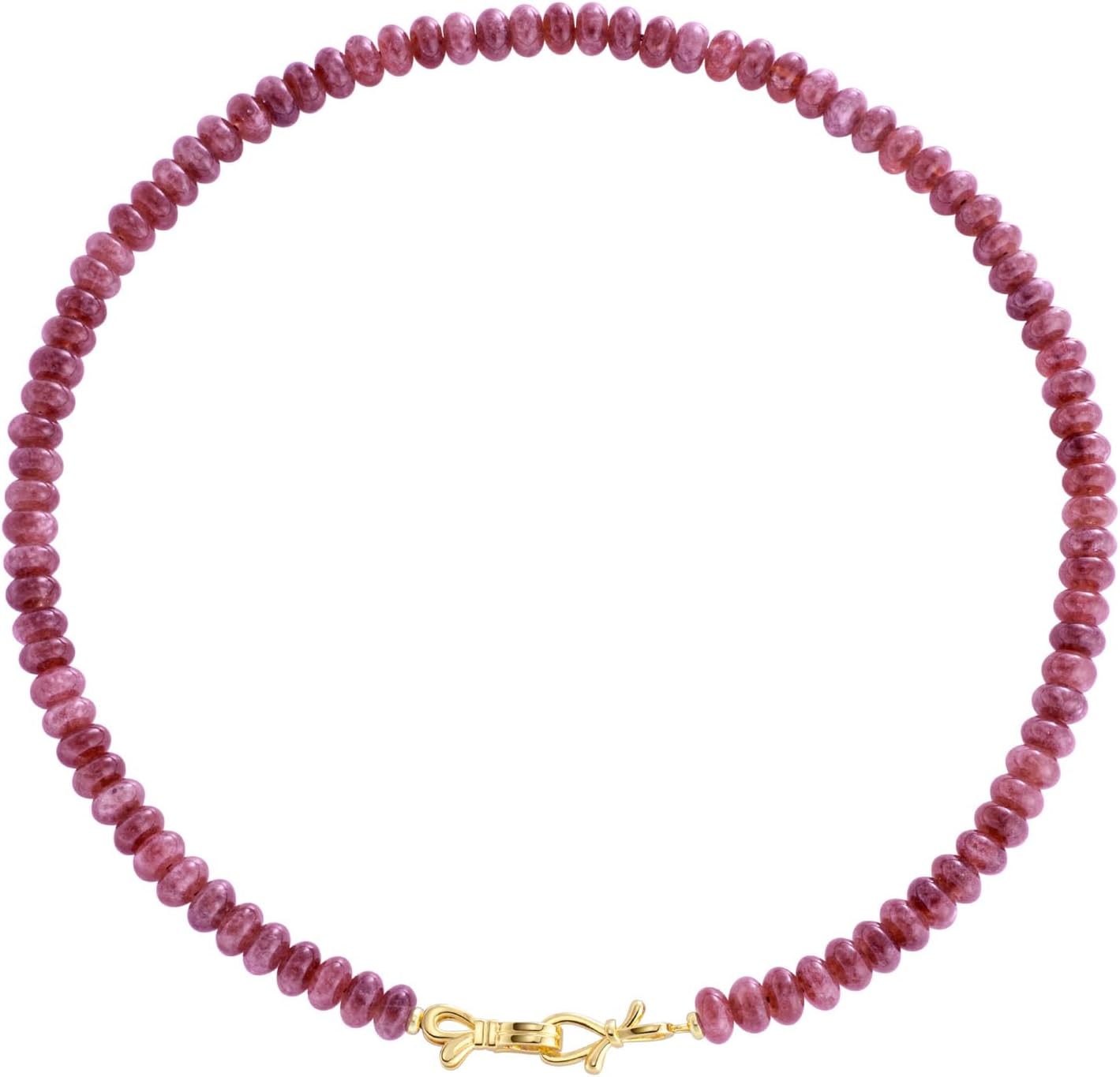 Rainbow Colorful Gemstone Beaded Choker Necklace for Women 14K Gold Bow Birthstone Beads Chokers 18inches