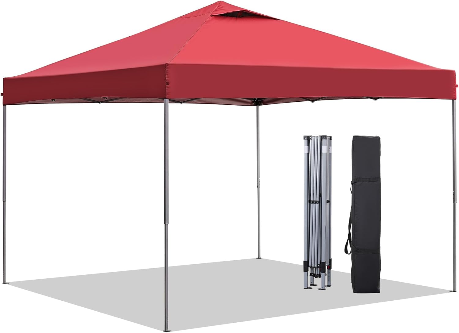 GDY 10'x10' Pop Up Canopy Tent, Portable Gazebo, Outdoor Canopy for Events, Parties, Camping, Red