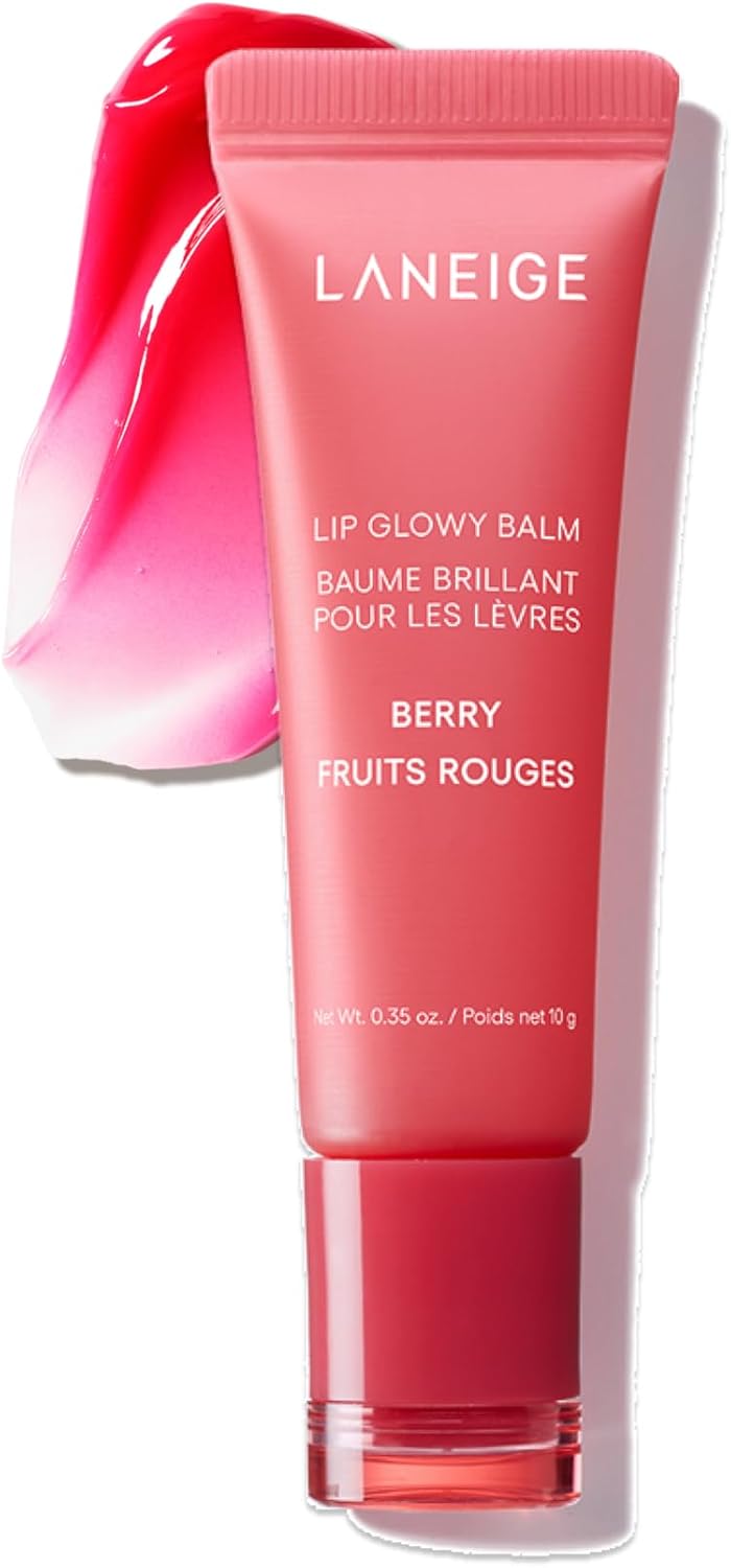 LANEIGE Lip Glowy Balm Berry, Hydrating Lip Balm with Murumuru Butter & Shea Butter,Lightweight Non-Sticky Glossy Finish, K-Beauty Lip Care,10g