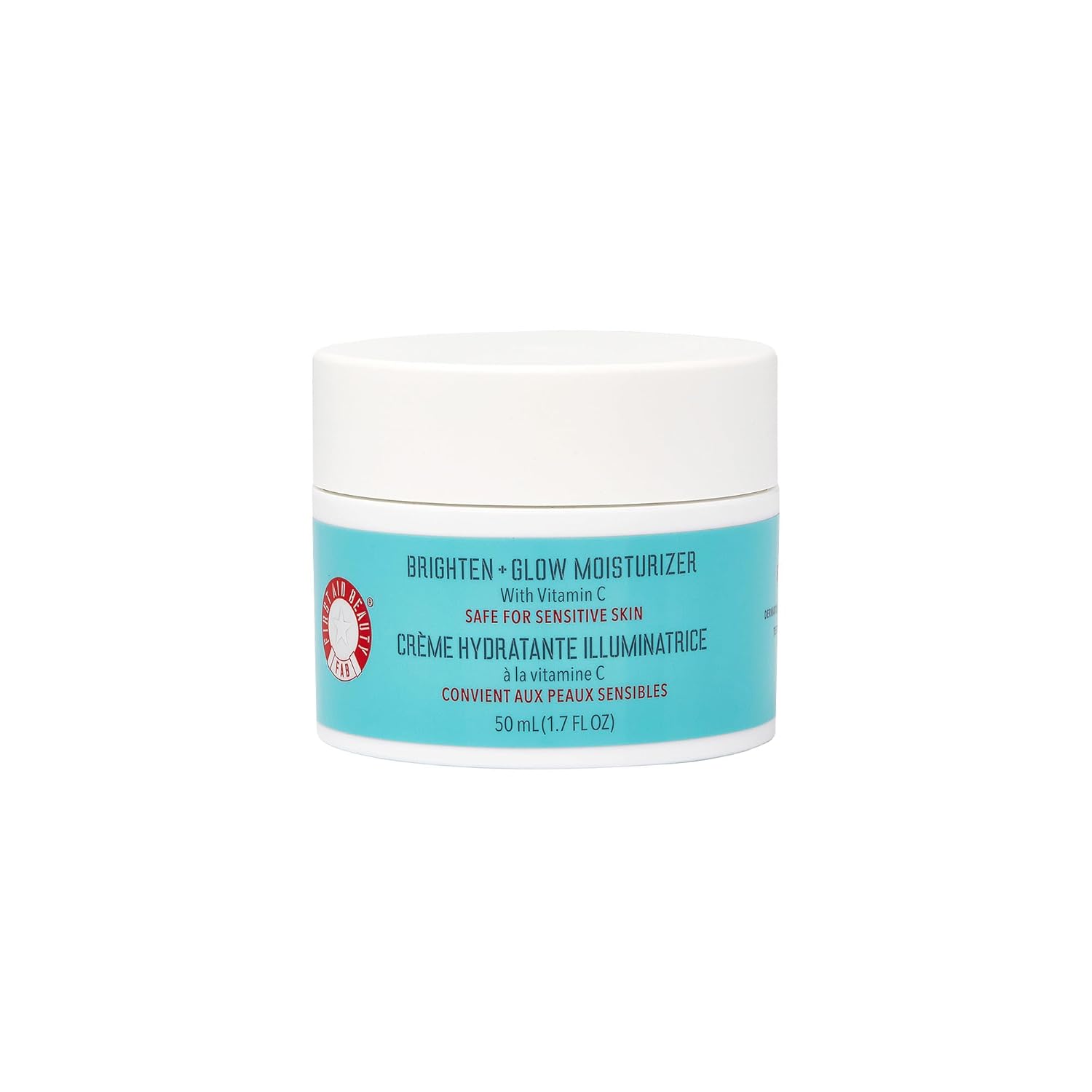 First Aid Beauty - Brighten + Glow Moisturizer with Vitamin C, Visibly Enhance Natural Healthy Glow for All Day Hydration, Lightweight Texture, Safe for Sensitive Skin, 1.7 oz