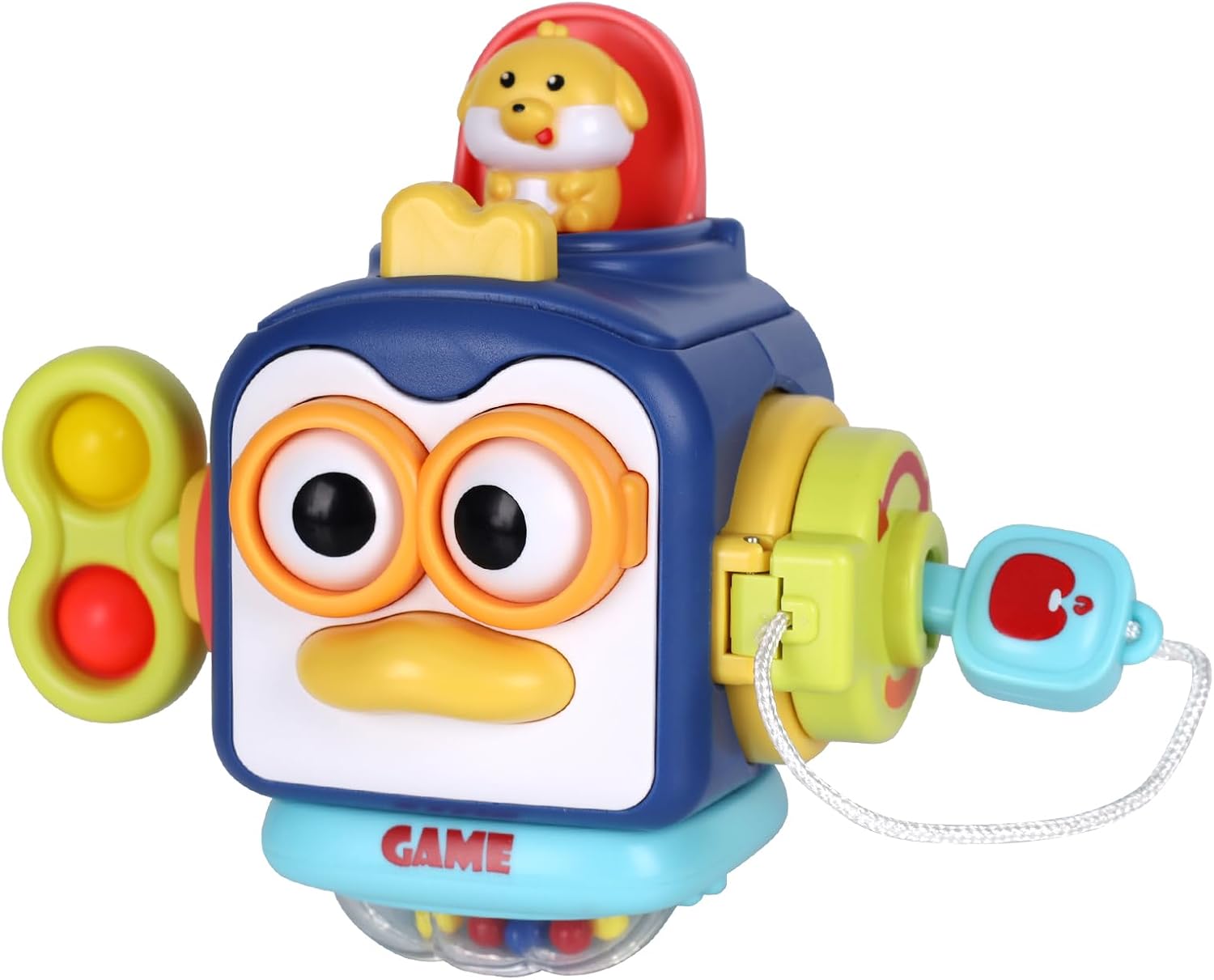 Montessori Busy Board Sensory Toys for 1-2 Year Old Toddlers: Activity Cube, Baby Fidget, Travel and Airplane Educational Learning Toys - Gift for 12-18 Month Old