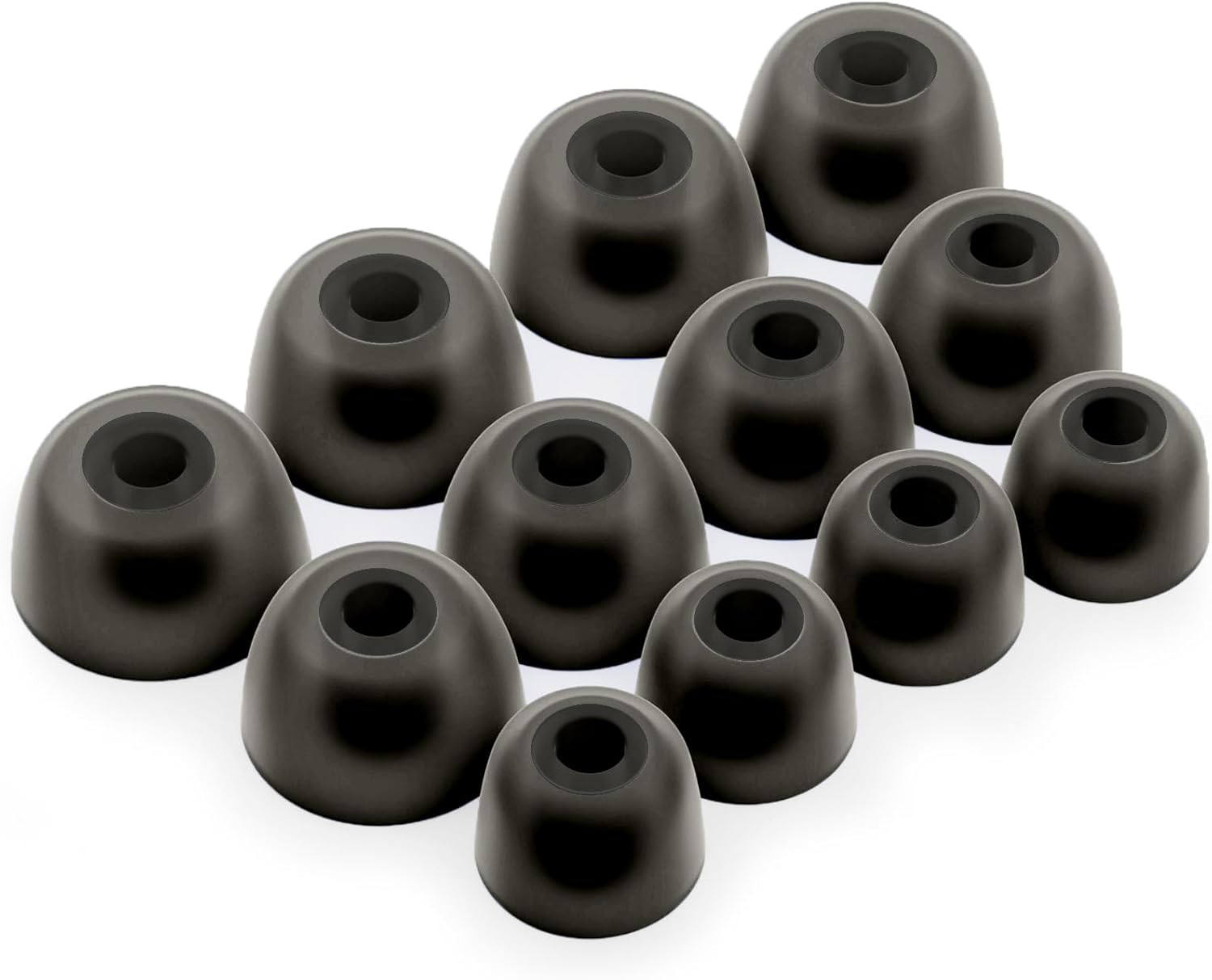 Okuli Set of 12 Silicone EarBuds Ear Tips For Jabra Elite 3, 5, 7, 65t, 75t Earphones in Black