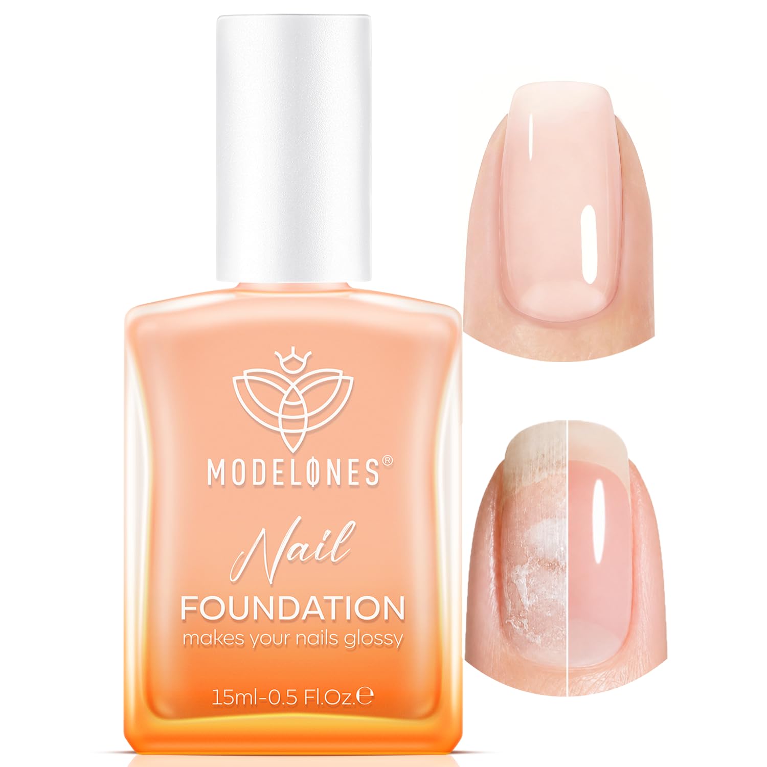 modelones Nail Strengthener and Growth Jelly Nude Pink Nail Polish Nail Hardener Extra Strong and Growth Nails Strengthening Polish Natural Concealer Foundation Toenails & Nail Care Gifts for Women