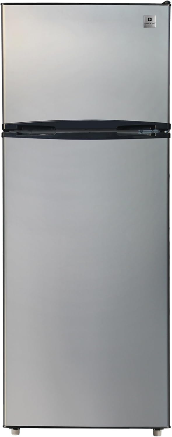 ARCTIC CHEF 2-Door Apartment Fridge with True Top-Mount Freezer, Stainless