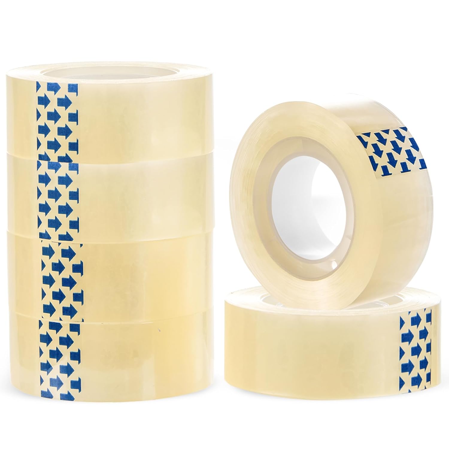6 Rolls Clear Tape, 19mm x 33m, Transparent Tape Refills for Cellotape Dispenser,Ideal for Gift Wrapping Christmas Birthday, Sticky Tape for Home, Office, School, Arts & Crafts