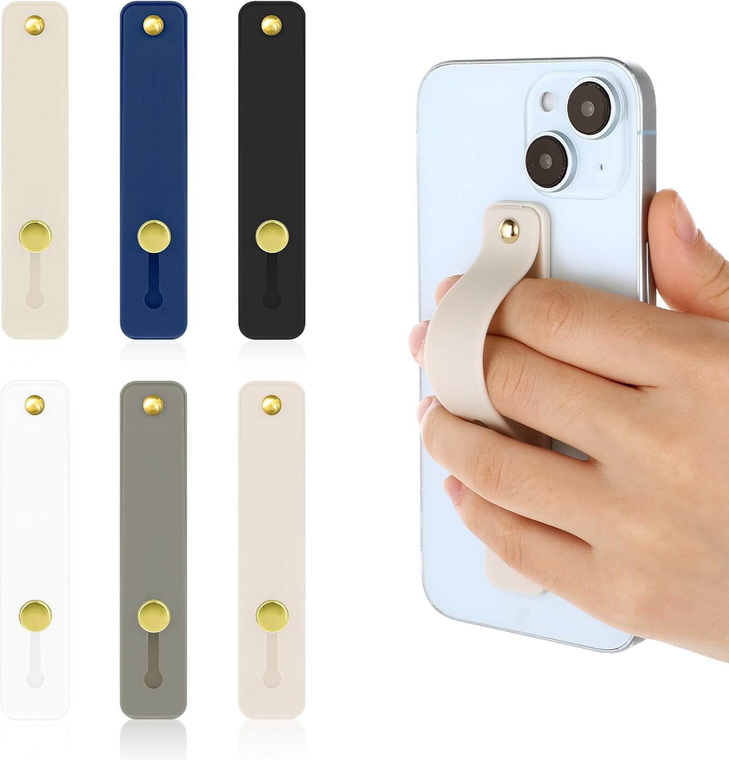 6 Pcs Phone Loop Finger Holder Universal Phone Grips for Back of Phone Portable Phone Strap Phone Finger Strap Universal Phone Grip for Most Mobile Phones and Cell Phone Case(Multicolor)