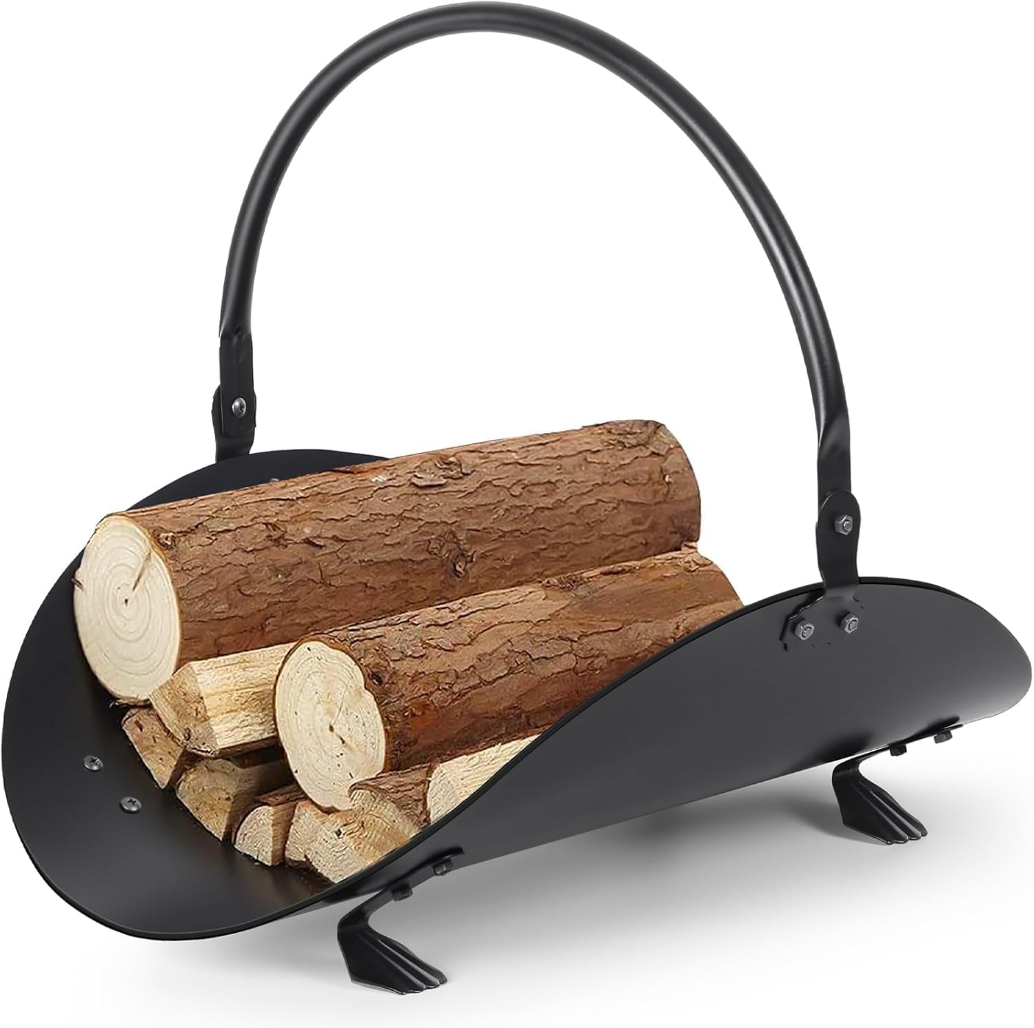 AMAGABELI GARDEN & HOME Fireplace Log Holder Indoor Firewood Carrier Metal Wood Rack Holder Tools Covers Fire Wood Basket Container Sets Ash Bucket