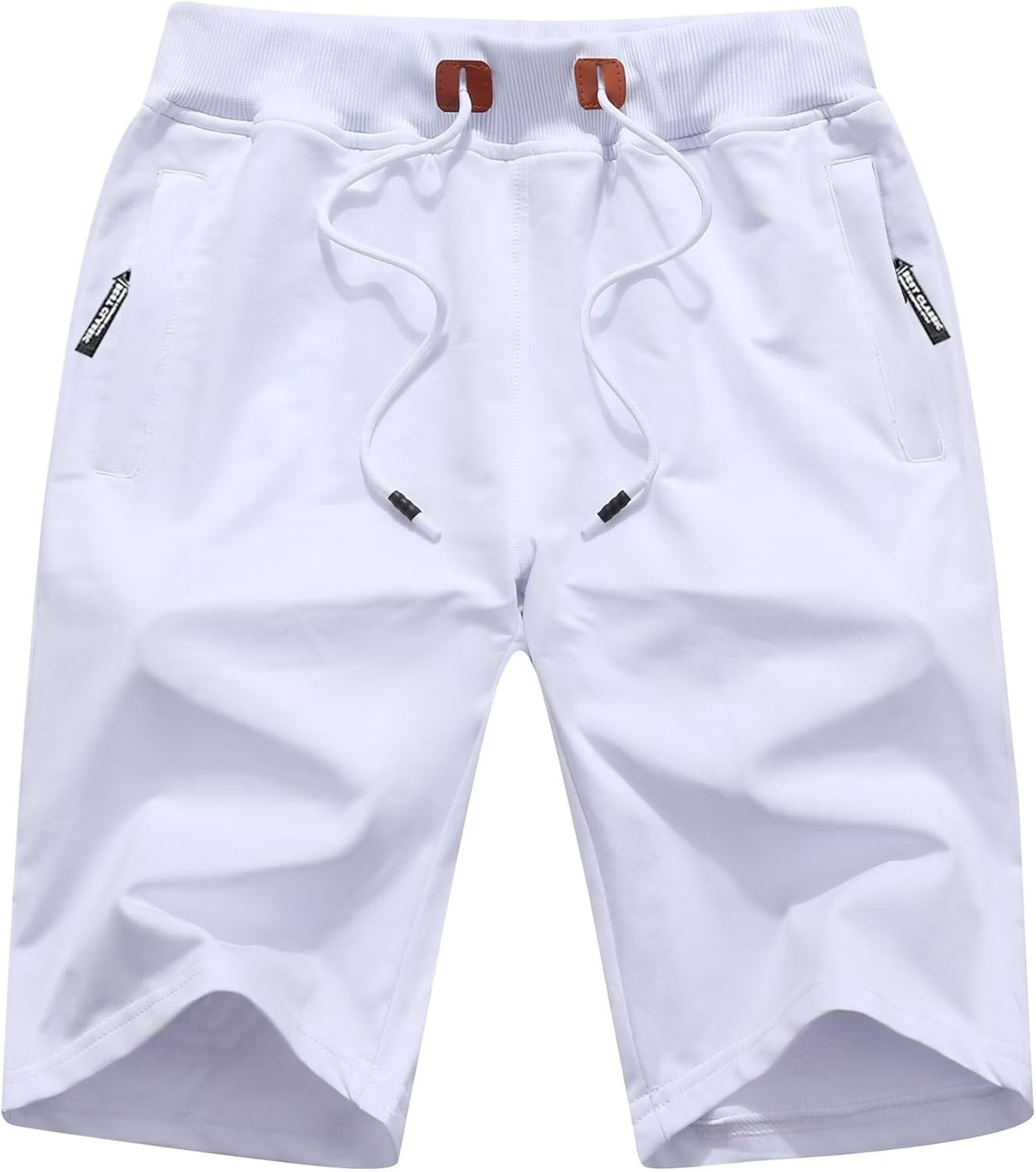 QPNGRP Mens Shorts Casual Drawstring Zipper Pockets Elastic Waist