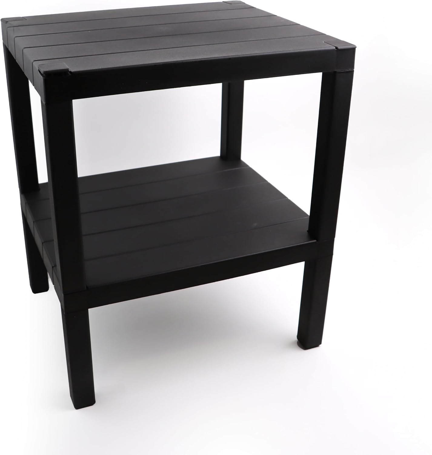 DIVCHI 2 Tier Side End Table Nightstand Coffee Tables Storage Bedside Office Living Room Bedroom Small Narrow Space Sofa Table (Black)