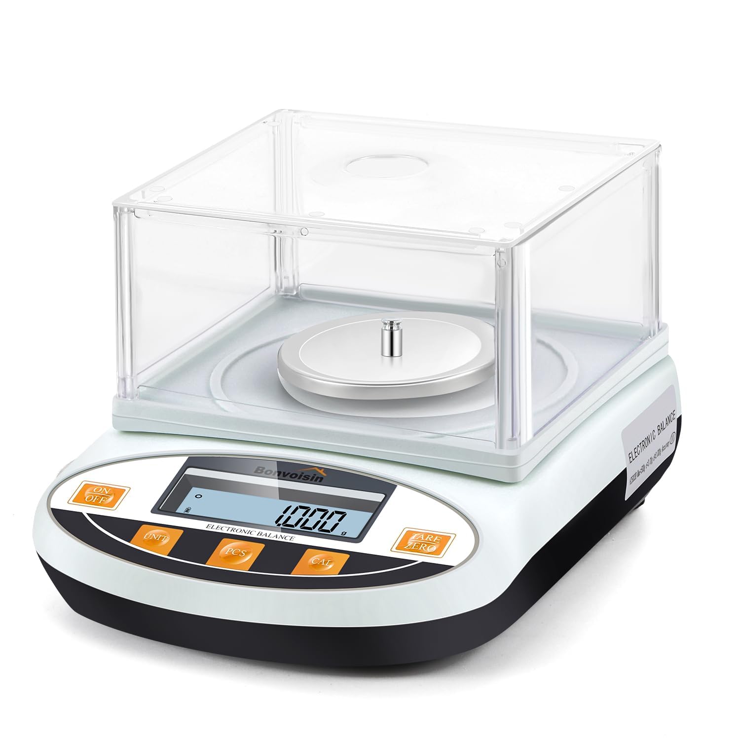 Bonvoisin 0.001g Electronic Analytical Balance High Precision Laboratory Lab Scale 1mg Precision Weighing Scale Scientific Scale Jewelry Scales Gold Kitchen Scale with Windshield (500gx0.001g Black)