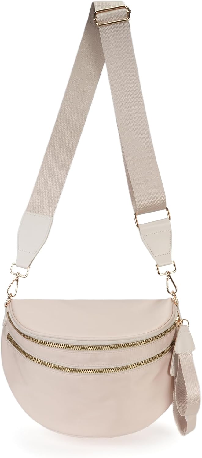 Spacious Nylon Crossbody Bag Bum Bag Handbags Wallets Purses Trendy Shoulder Bag for Women