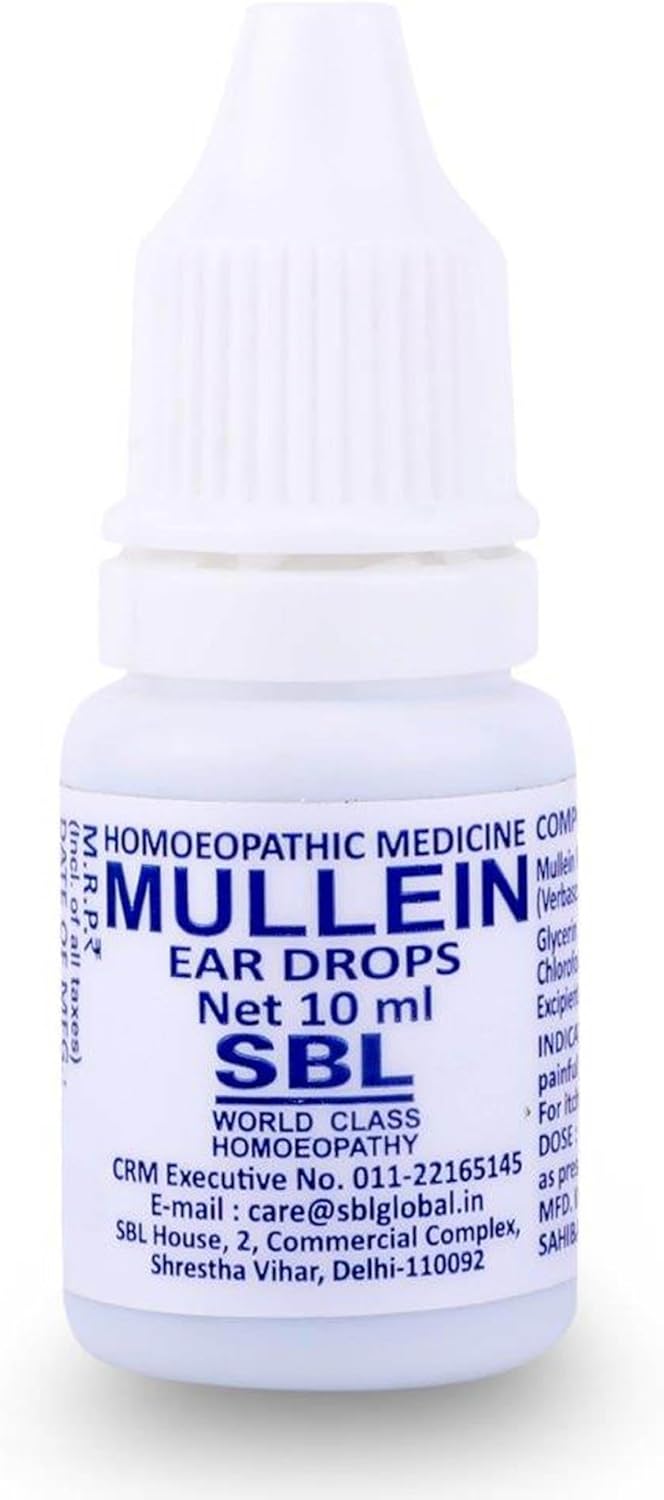 SBL Mullein Ear Drops Ear Infections Earache Effective Relief Ear Pain, Swimmer's Ear, Excessive and Hardened Ear Wax | Ear Wax Removal Solution with Natural Ingredients