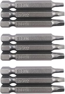 Wolfride 3 Set of 3pcs Square Head Screwdriver Bits 1/4-Inch Shank Magnetic Square Drive Bits Set| SQ1 SQ2 SQ3, 2-Inch Length