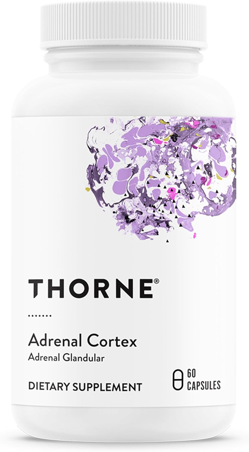 THORNE Adrenal Cortex, Bovine Adrenal Glandular Supplement, 60 Capsules