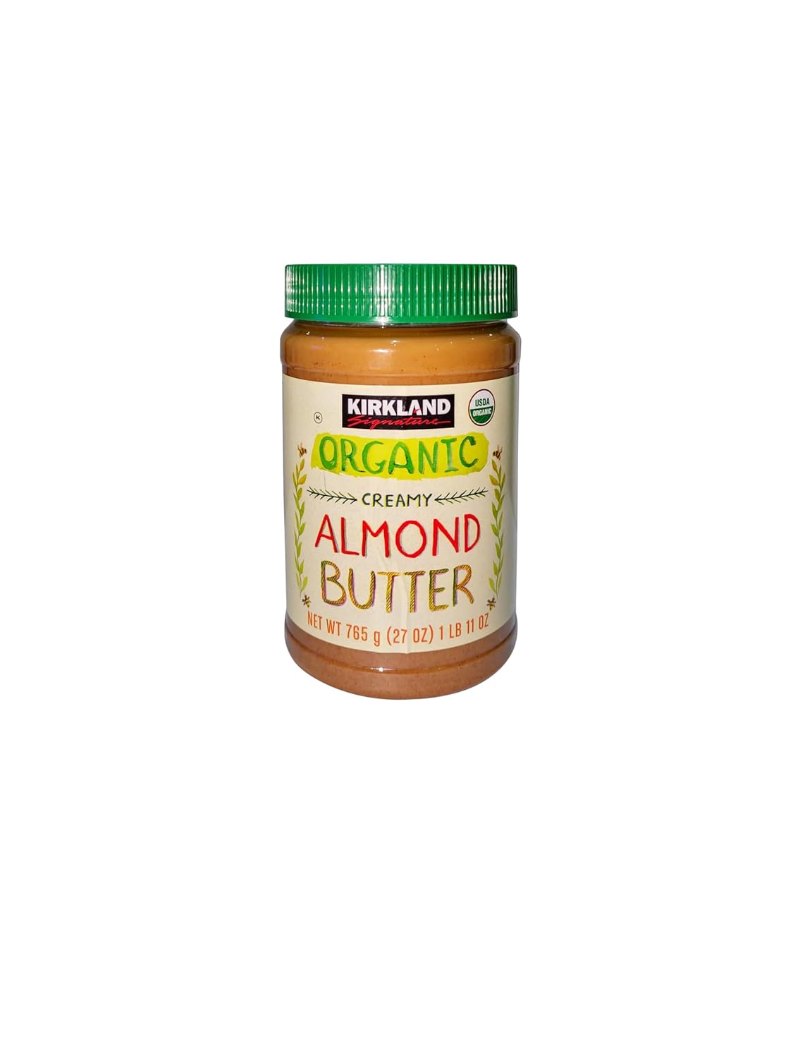 Kirkland Signature USDA Organic Creamy Almond Butter, 27 Ounce, 1.69 Pound (Pack of 1)