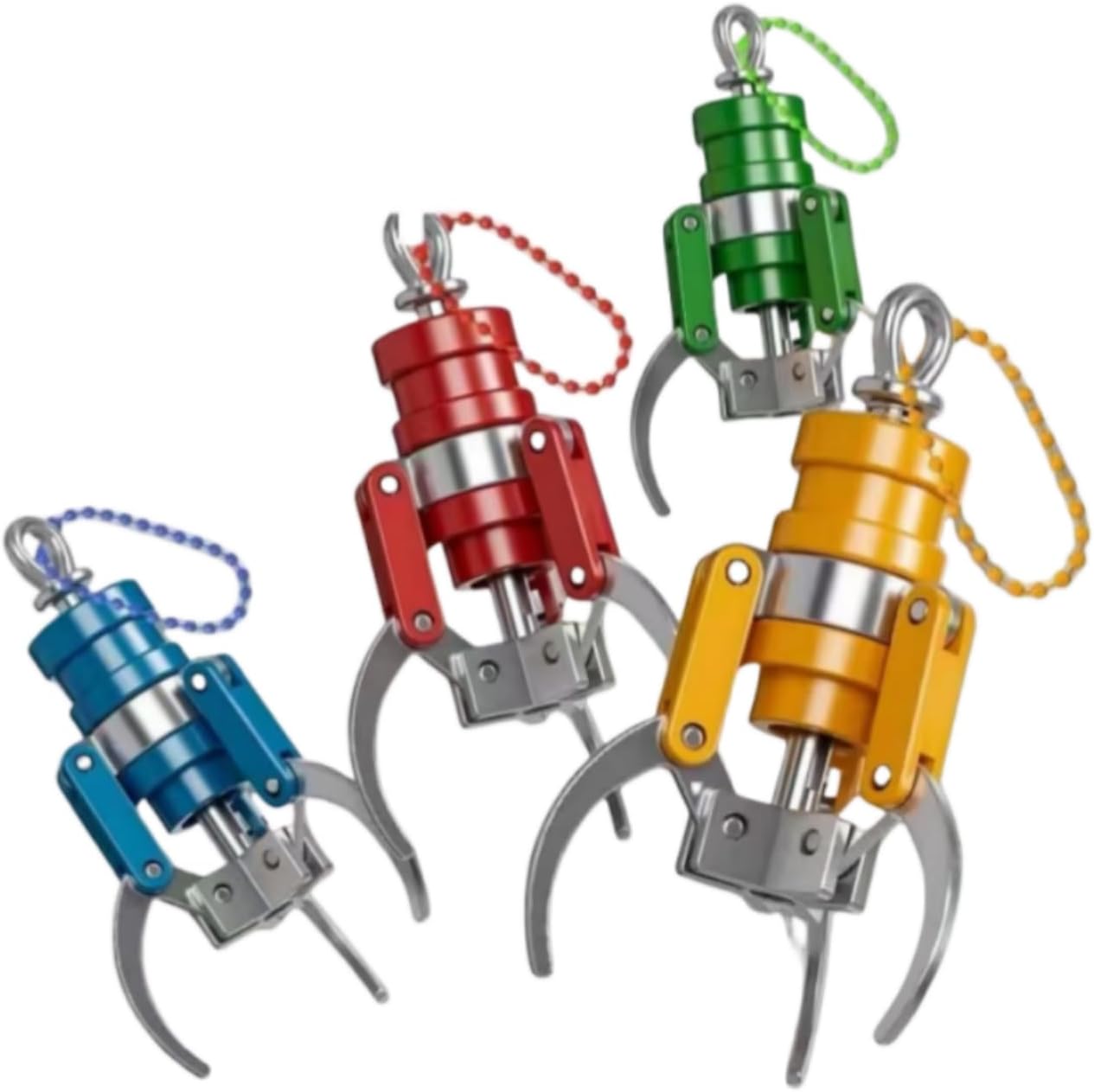 4 Pcs Claw Grabber Fidget Keychain for Adults - Stress Relief Sensory Desk Toy, Office Anxiety Relief with Squeeze & Press Function, DIY Accessory，Gifts for Adult to Relief Stress Pass the Time