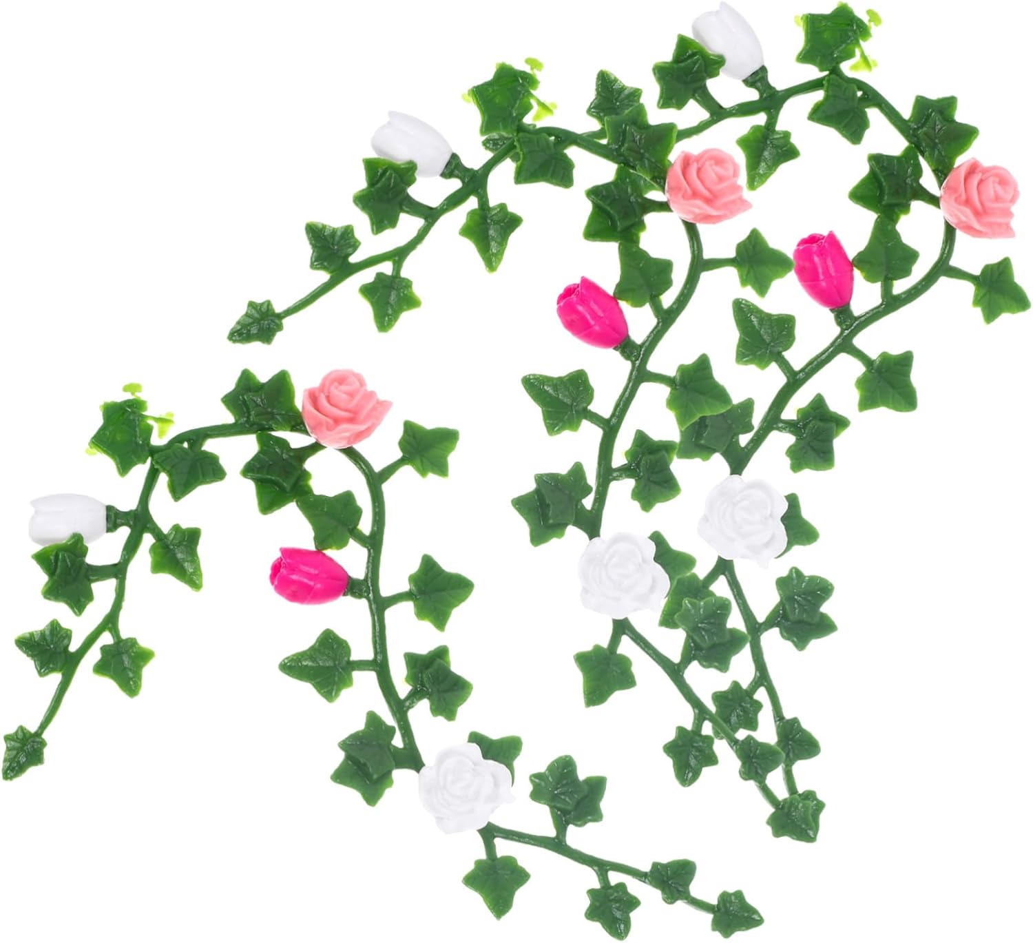 Kisangel 3Pcs Miniature Simulation Flower Vine Model for Dollhouse Garden Decoration Lightweight and Realistic Micro Landscape Ornament for DIY Table Scenery